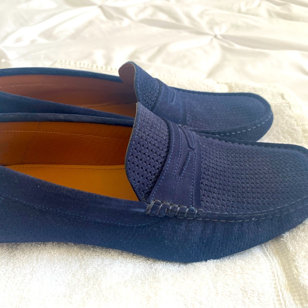 Aquatalia waterproof blue loafers